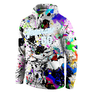 Sudadera con Capucha Deportiva 3D Personalizada con Estampado de Grafiti, Color Blanco y Azul Claro, Estilo Urbano - Product Image 2