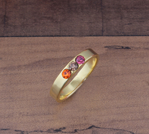 Anillo de Plata de Ley 925 con Incrustaciones de Gemas Multicolores y Bisel Chapado en Oro, Elegante para Mujer, Regalo para Fiestas - Product Image 5