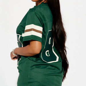 Trend Kadınlar İçin Büyük Beden Amerikan Futbolu Forması Sokak Modası Kısa Kollu Spor Üstü Numara Baskılı Özel Marka Toptan Satış - Product Image 3