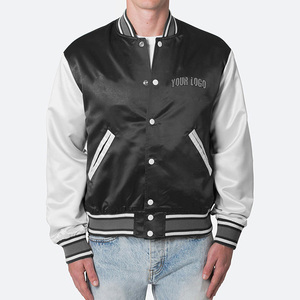 Vestes de baseball personnalisées en laine chenille brodée avec logo, manches en cuir vintage, style varsity pour hommes. - Product Image 1