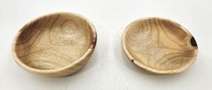 Bol à salade en bois artisanal, bols à dessert en bois faits à la main, design minimaliste rond, plats et assiettes en bois massif poli - Product Image 3