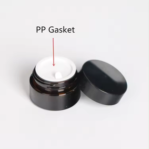 9001 OEM/ODM Gold/<b>Silver</b>/Black Lids for Cosmetic Use Cream Jars Gasket Certified ISO Screw <b>Top</b> Black Lid PET Plastic with PP - Product Image 5