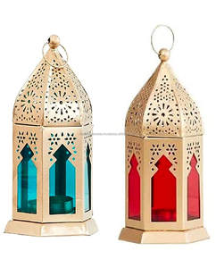 เชิงเทียนโลหะเหล็กสำหรับตกแต่งบ้านโคมไฟอินเดียทำมือทำด้วยมือสีทองสำหรับตกแต่งงานแต่งงาน - Product Image 3