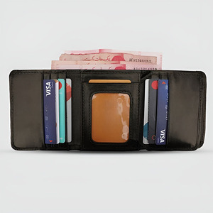 Men's Genuine Leather <b>Trifold</b> <b>Wallet</b> Sleek Multislot <b>Wallet</b> with ID Window and Cash Compartment for Everyday Use and Travel Gear - Product Image 2