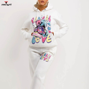 Ensemble de survêtement 2 pièces pour femme, personnalisé, brodé et imprimé, coupe slim, le plus populaire, pour le jogging et les loisirs d'hiver - Product Image 3