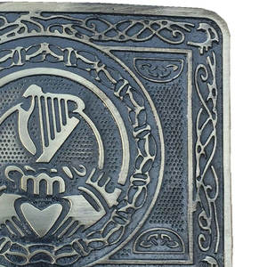 Hebilla de cinturón con patrón Claddagh para kilt de las Tierras Altas, acabado antiguo / Hebillas para kilt escocés, accesorios de fábrica - Product Image 5