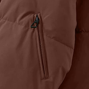 Chaqueta Acolchada Blanca para Mujer, Impermeable, Gruesa, con Capucha, Cierre de Cremallera, Capucha Desmontable, Poliéster - Product Image 4