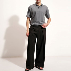 Men's Gray <b>Half</b> Sleeve for <b>Shirt</b> Solid Color Cotton Oxford Fabric Casual Breathable Regular Fit <b>Button</b> Design Knitted Style - Product Image 3