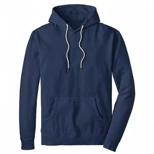 Custom <b>Navy</b> Blue Pullover Hoodie Heavyweight Cotton Fleece Men <b>Sweatshirt</b> Casual Long Sleeve Hooded Apparel With Kangaroo Pocket - Product Image 1