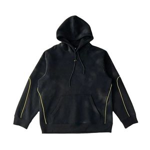 Oversized Casual Hoodie Heavyweight Acid Wash Regular Fit 100% Cotton Winter Streetwear Hoodies with Pocket for <b>Men</b> - Product Image 4