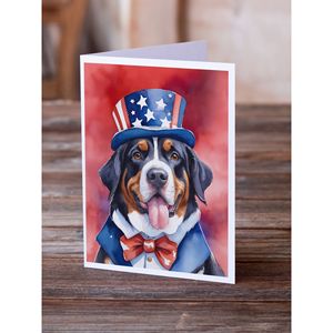 การ์ดเปล่าขนาด5x7แปลกๆ A7ขนาด5x7เหมาะสำหรับสุนัขสวิสภูเขาสุนัขรักชาติอเมริกันแพ็คการ์ดอวยพร8ซอง - Product Image 2