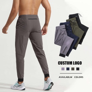 Workout Fashion Four Way <b>Stretch</b> Nylon Elastic Drawstring Waist Lightweight Black Tamper Bottom <b>Mens</b> Running Jogger Pants - Product Image 4