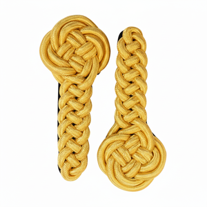 Plaques d'épaule torsadées en fil d'or réglables de haute qualité |   Épaulettes professionnelles pour uniformes d'équipement de défense personnelle - Product Image 2