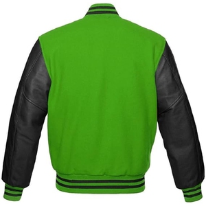 Veste de baseball varsity pour homme sur mesure de haute qualité, vente en gros, manches en satin uni, tissu d'hiver - Product Image 2