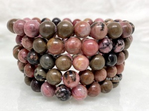 Natural Rhodonite <b>Bracelet</b> Crystal <b>Beaded</b> <b>Bracelet</b> Healing Gemstone Jewelry Reiki Chakra Meditation Gift for Women <b>Men</b> - Product Image 5