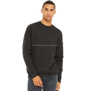 High Quality 100% Cotton French Terry Sweatshirts Crewneck High Quality Custom Printing <b>Black</b> Sweatshirt - Product Image 3