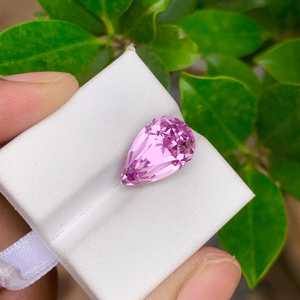 Pierre de Kunzite naturelle en forme de poire, pierre précieuse rose facettée de qualité supérieure pour la fabrication de bijoux - Product Image 4