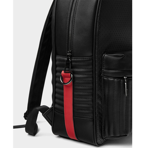 Roziv Sports Brown Genuine Leather <b>Laptop</b> <b>Backpack</b> Diamond Lattice Pattern Large Capacity Water Resistant Luxury Style Unisex - Product Image 6