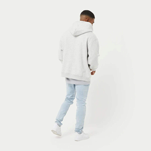 Sudadera Oversize 80% Algodón 20% Poliéster con Hombros Caídos, Estilo Pullover, Cuello Cruzado, Dobladillo y Puños Acanalados, Gris Jaspeado Bordado - Product Image 2