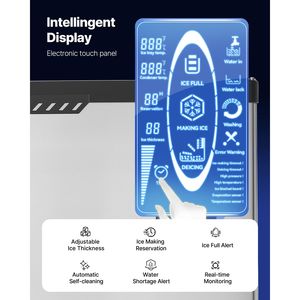 Macchina per il Ghiaccio in Acciaio Inox per Cucine Commerciali, 800 Libbre/Giorno, Autopulente Programmabile con Testa Regolabile - Product Image 5