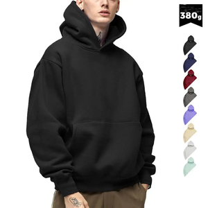 Sudadera con Capucha Extra Grande para Hombre, de Forro Polar, Poliéster/Algodón, Color Sólido, Informal, Holgada, para Invierno, Diseño Digital Ecológico - Product Image 1