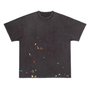 Camiseta informal para hombre, corte ajustado, lavada con piedras, de poliéster y algodón, cuello redondo, manga corta, disponible en varios tamaños, para uso diario - Product Image 1