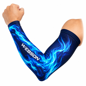 Manguitos de Ciclismo Webson con Estampado de Llamas, Protección Anti-UV, Transpirables, de Secado Rápido, Color Degradado, Unisex, para Deportes al Aire Libre - Product Image 4