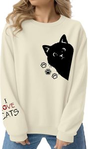 Nueva Llegada Sudadera de Algodón para Mujer de Lujo con Manga Larga, Hombros Caídos, Estampado, Cómoda, Casual, Invierno, Personalizada - Product Image 3