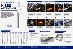 Osteotomes HIBBS de 6 mm à 38 mm de largeur de lame, ZETOMEDPRO, instruments chirurgicaux orthopédiques manuels certifiés CE - Product Image 3
