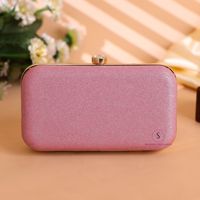 Pochette de mariée élégante rose texturée effet croco, pochette rigide texturée pour fêtes et mariages, sac à main pour femme avec fermoir en cristal