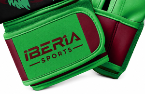 Gants de boxe IBERIA Premium Green, imprimé loup, gants d'entraînement en cuir PU, logo personnalisé, équipement sportif en gros OEM - Product Image 5