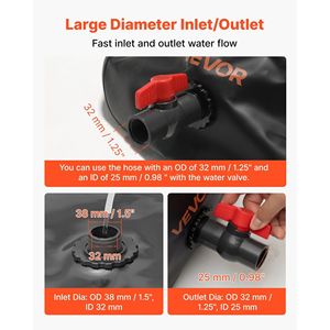 Serbatoio d'Idratazione da 330L (87 Galloni) in PVC 1000D, Contenitore d'Acqua Pieghevole Portatile - Product Image 5