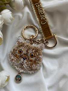 Artistic Handmade Beaded Key Chain Intricate Embroidery Keyring <b>Bag</b> <b>Charm</b> for Handbags Purses Backpacks and Special Gifts - Product Image 4