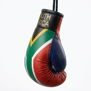 Mini-gants de boxe en cuir PU avec design du drapeau sud-africain – Ornement pour voiture, porte-clés, pendentif pour rétroviseur - Product Image 3