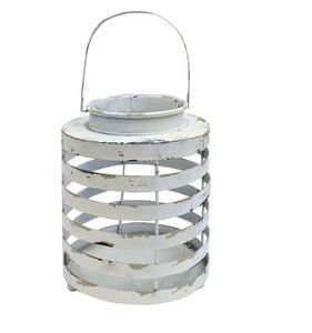 Faroles Colgantes Cilíndricos de Metal Blanco Rústico, Portavelas de Metal, Ideales para la Decoración del Hogar y Jardín - Product Image 1