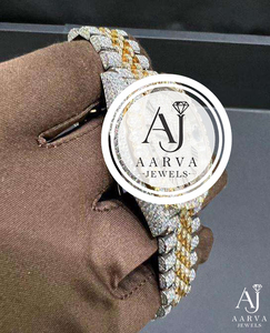 Reloj Mecánico Iced Out con Moissanita, 38mm, Analógico, Correa de Acero Inoxidable de 20mm, Esfera Redonda, Estilo Vintage Hip Hop, Unisex - Product Image 1