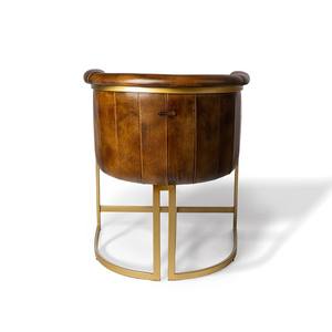 Silla de Hierro y Cuero al por Mayor con Diseño Moderno y Elegante, Tapizada en Cuero Genuino a Precio de Exportación - Product Image 4