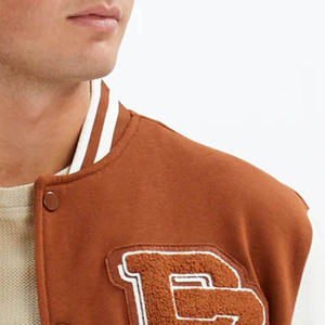 Chaqueta de Béisbol Vintage para Hombre, Talla Grande, Estilo Letterman, Larga, con Bordado de Cadena, Cuello Alto de Lana, Transpirable para Invierno - Product Image 5