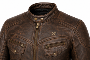 Veste de moto en cuir vintage |   Noir Brun Bourgogne |   Fabricant OEM ODM |   Qualité de conception haut de gamme |   Vêtements de course | - Product Image 4