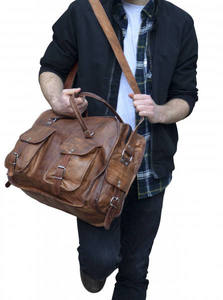 2026 Vintage 100% Genuine Leather Duffle <b>Bags</b> Unisex Handmade Travel Luggage New Fashionable Stylish Weekend <b>Overnight</b> Gym Carry - Product Image 2