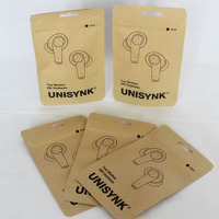 Kemasan Kantong Kraft Kustom dengan Ritsleting untuk Headphone, Tas Kemasan Aksesoris Elektronik