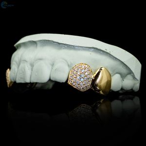 Grillz Premium Personnalisés à 2 Dents en Moissanite, en Argent Sterling 925, Deux Styles (Glaçé et Uni), Capuchons Dentaires, Bijoux Hip Hop, Vente en Gros - Product Image 3