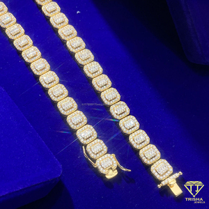 Collar de Diamantes Moissanite a la Moda en Plata de Ley 925 con Piedras Cuadradas para Colecciones de Joyería Femenina - Product Image 3