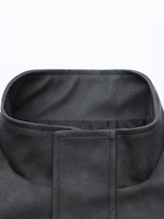 Veste en cuir PU délavé gris anthracite vintage unisexe sur mesure, coupe ample, col montant, fermeture éclair, imperméable, respirante, coupe-vent