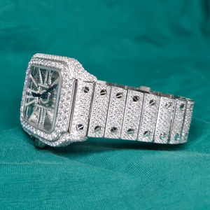 Reloj de Cuarzo de Acero Inoxidable Antiguo de Lujo con Logotipo Personalizado para Hombre, con Cristales de Estrás, Resistente al Agua 5ATM, Movimiento ETA - Product Image 1