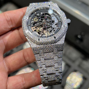 Reloj de Pulsera Automático de Lujo con Moissanita VVS1, Brazalete con Cierre de Diamantes Estilo Hip Hop, Reloj para Hombre Resistente al Agua 10 Bar - Product Image 2