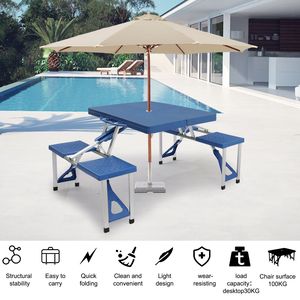 "Sturdy <b>Plastic</b> Siamese <b>Folding</b> <b>Table</b> for Easy Setup" - Product Image 1