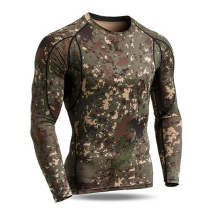 เสื้อยืดแขนยาวลายพรางสำหรับผู้ชาย คอกลม เสื้อกีฬาแบบรัดรูป สำหรับออกกำลังกาย ฟิตเนส และเป็นเสื้อชั้นใน - Product Image 3