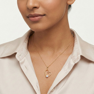 Magnifique pendentif en diamant naturel de 0,07 carat, couleur H-I, taille brillant rond, clarté VS-SI, bijou raffiné, cadeau pour un style élégant - Product Image 1