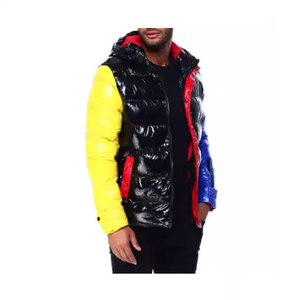 Wholesale Outdoor Light Warm Duck Custom Logo Nylon Black <b>Hooded</b> Winter Bubble Puff Filled Down <b>Puffer</b> <b>Jackets</b> for <b>Men</b> - Product Image 1